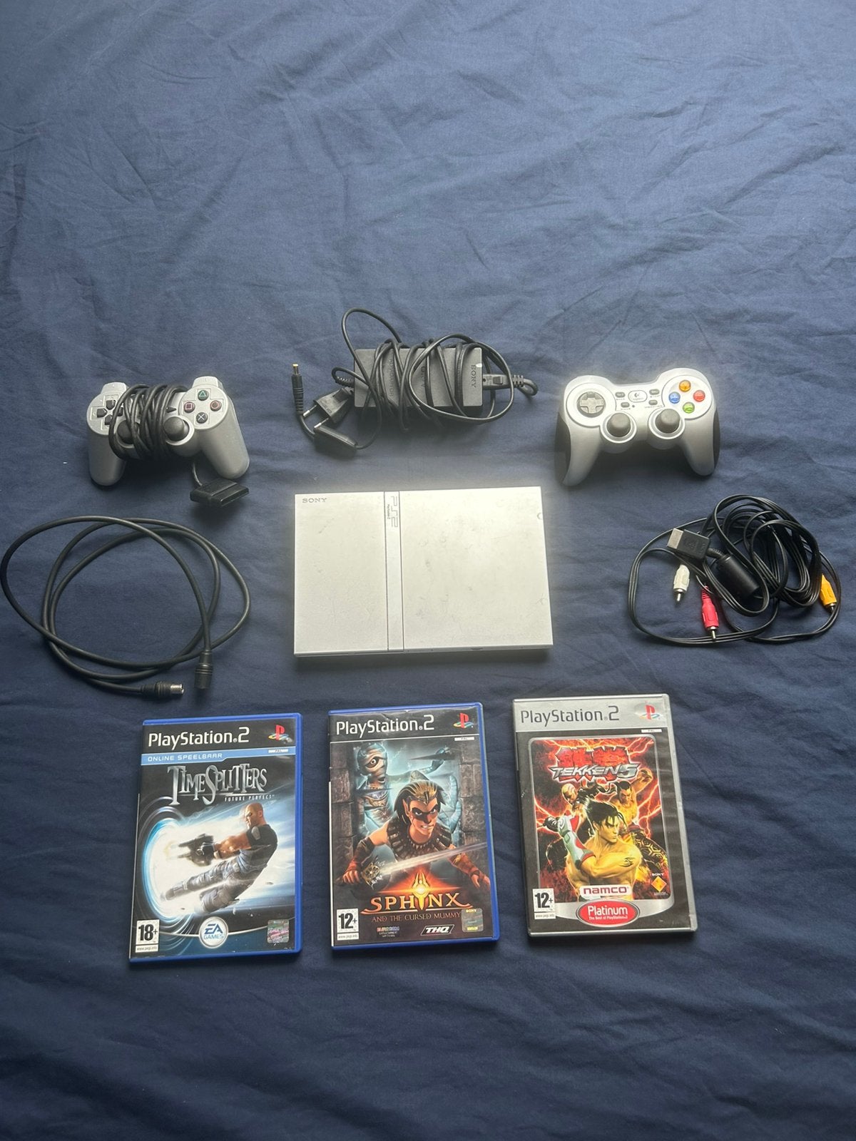 Playstation 2 slim met controller en spellen, Spelcomputers en Games, Spelcomputers | Sony PlayStation 2, Met 2 controllers, Ophalen of Verzenden