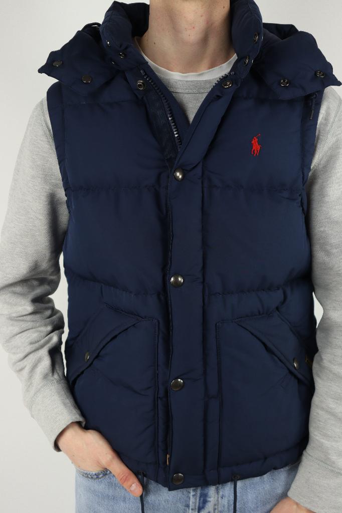 Ralph Lauren bodywarmer met capuchon - S - Marineblauw, Kleding | Heren, -, Blauw, -, Ralph Lauren