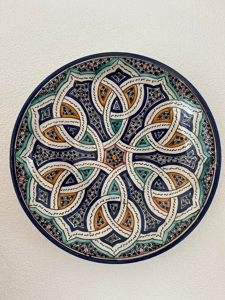 handbeschilderde wanddecoratie, Moorse stijl (40 cm), Antiek en Kunst, Antiek | Keramiek en Aardewerk, Ophalen
