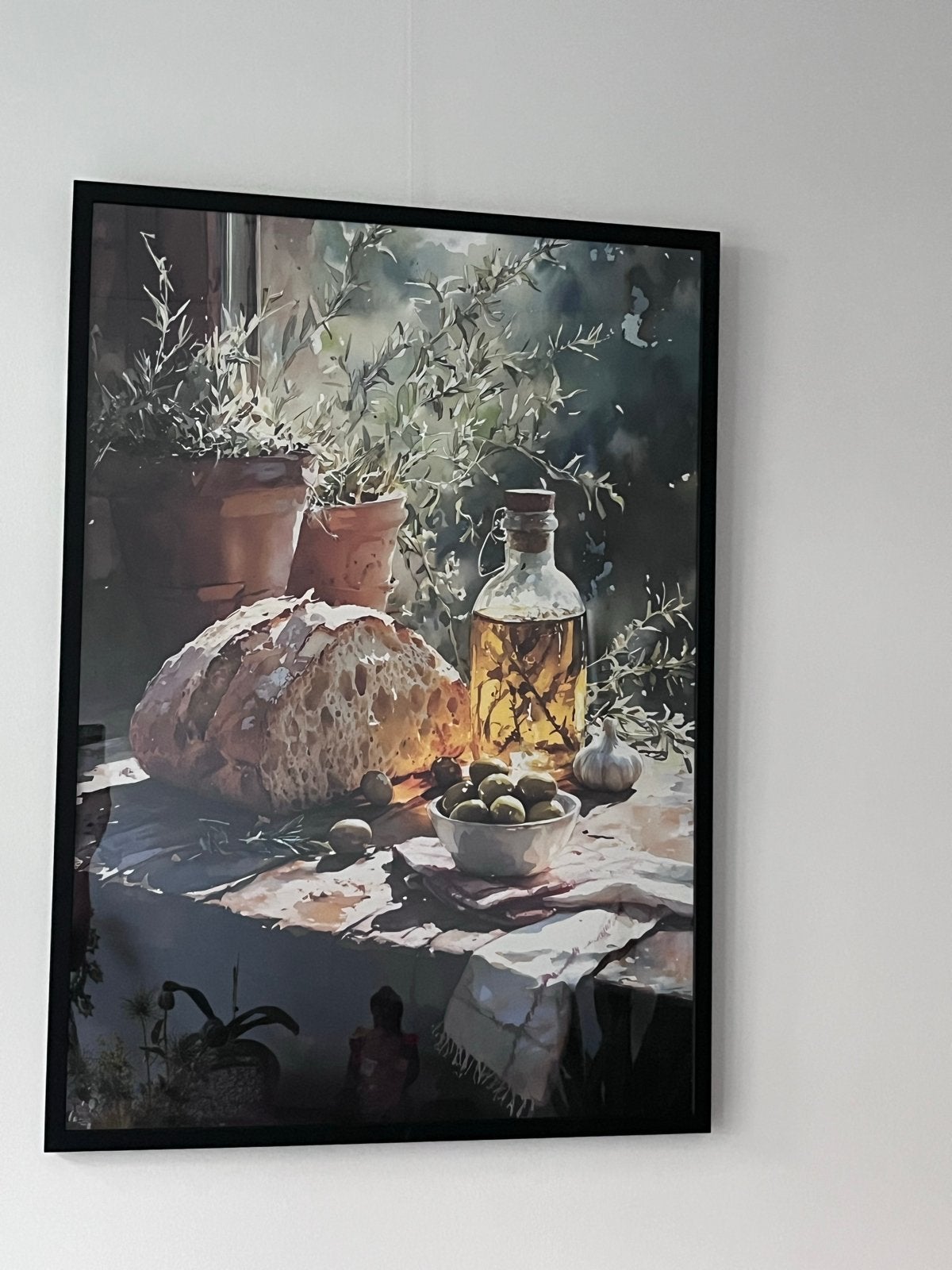 Print/poster A Taste of Italy rustiek stilleven 70x100cm, Realistisch, Stilleven, Ophalen of Verzenden, Print