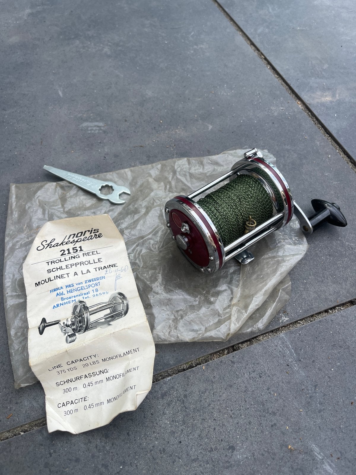 Vintage Shakespeare Noris 2151 Trolling Reel - Zo goed als n, Watersport en Boten, Ophalen of Verzenden, Zo goed als nieuw, Molen