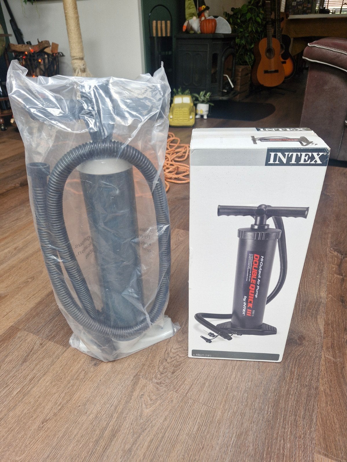 2 pompen Intex Double Quick III Luchtpomp & Aquamarina Nieuw, Caravans en Kamperen, Ophalen, Nieuw