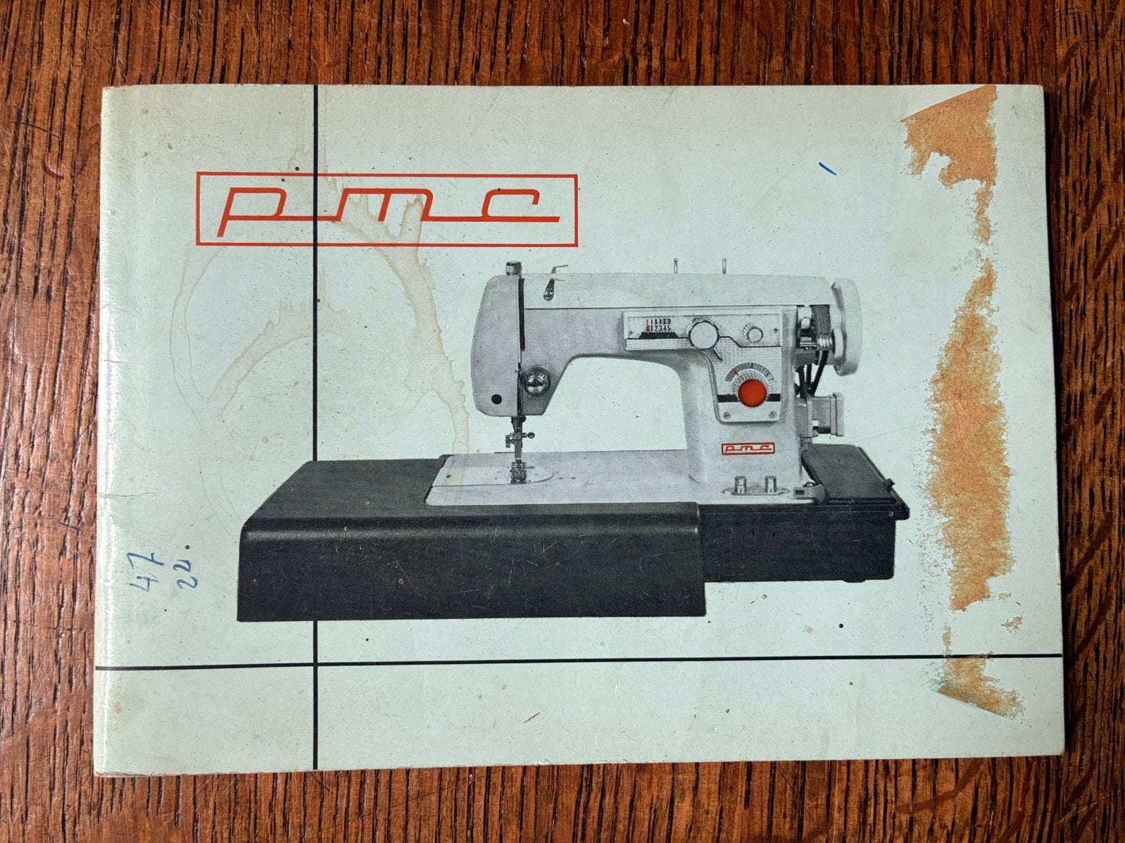 Vintage gebruiksaanwijzing PMC naaimachine, Ophalen of Verzenden, Gebruikt, Naaimachine, Overige merken