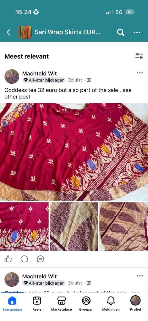 leuke sari wikkelrokken! klein prijsje, Maat 38/40 (M), Overige kleuren, Ophalen of Verzenden, Zo goed als nieuw