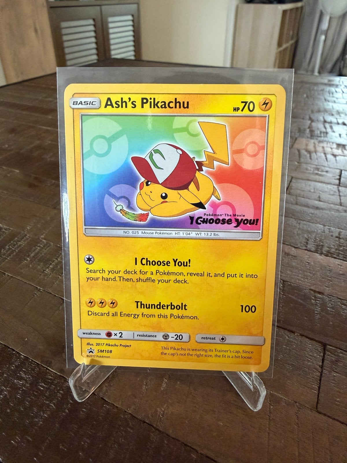 Ash's Pikachu SM108, Ophalen of Verzenden, Zo goed als nieuw, Losse kaart