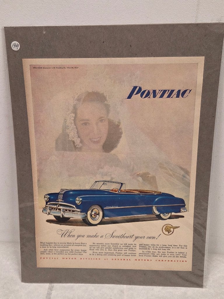 Pontiac reclame jaren '40, Ophalen of Verzenden, Zo goed als nieuw, Auto's