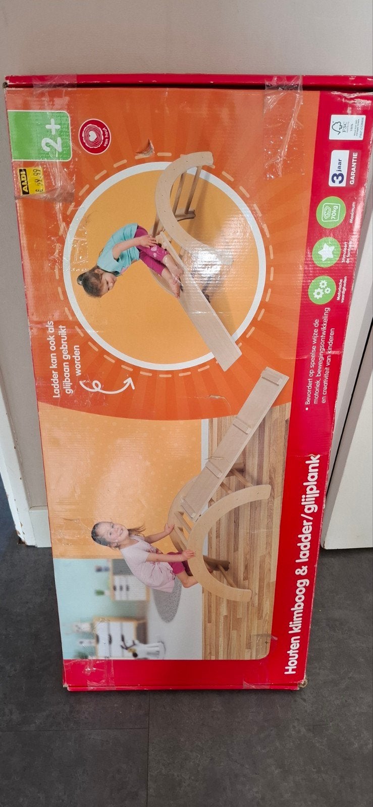 Houten klimboog & ladder/glijplank voor kinderen 2+, Ophalen, Nieuw