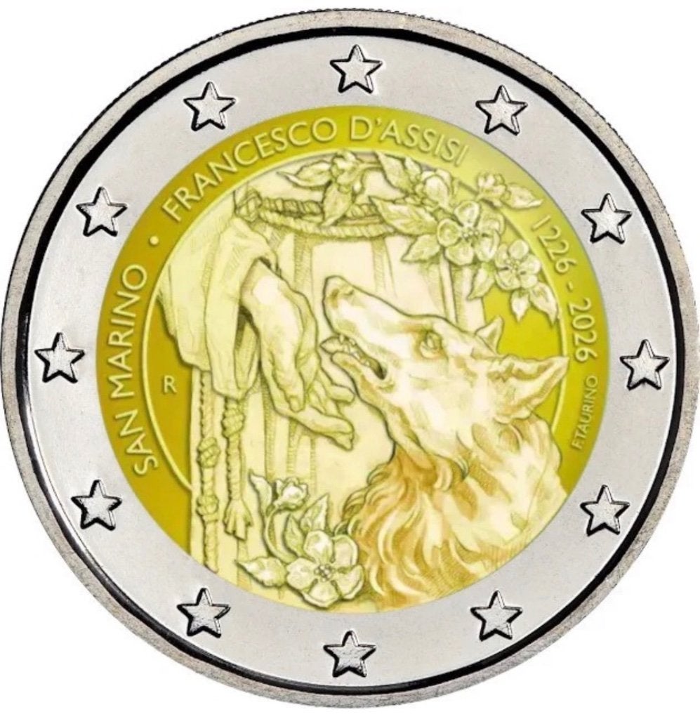2 euro San Marino “Francesco Assisi‘’ Proof 2026, Postzegels en Munten, Munten | Europa | Euromunten, Verzenden, San Marino, 2 euro