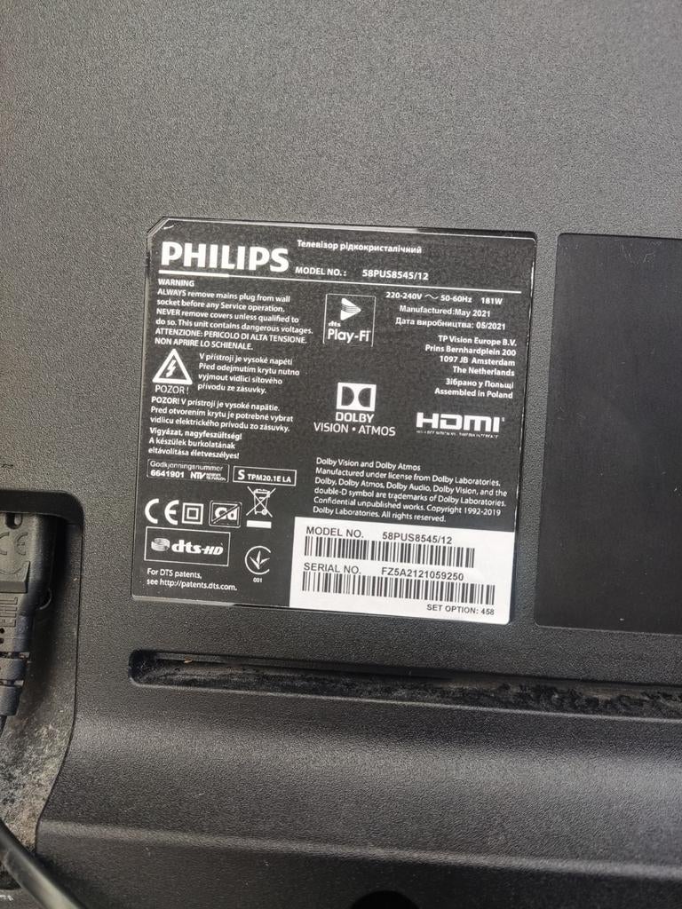 Philips smart tv 58 inch, Ophalen, Philips, LED, 120 Hz