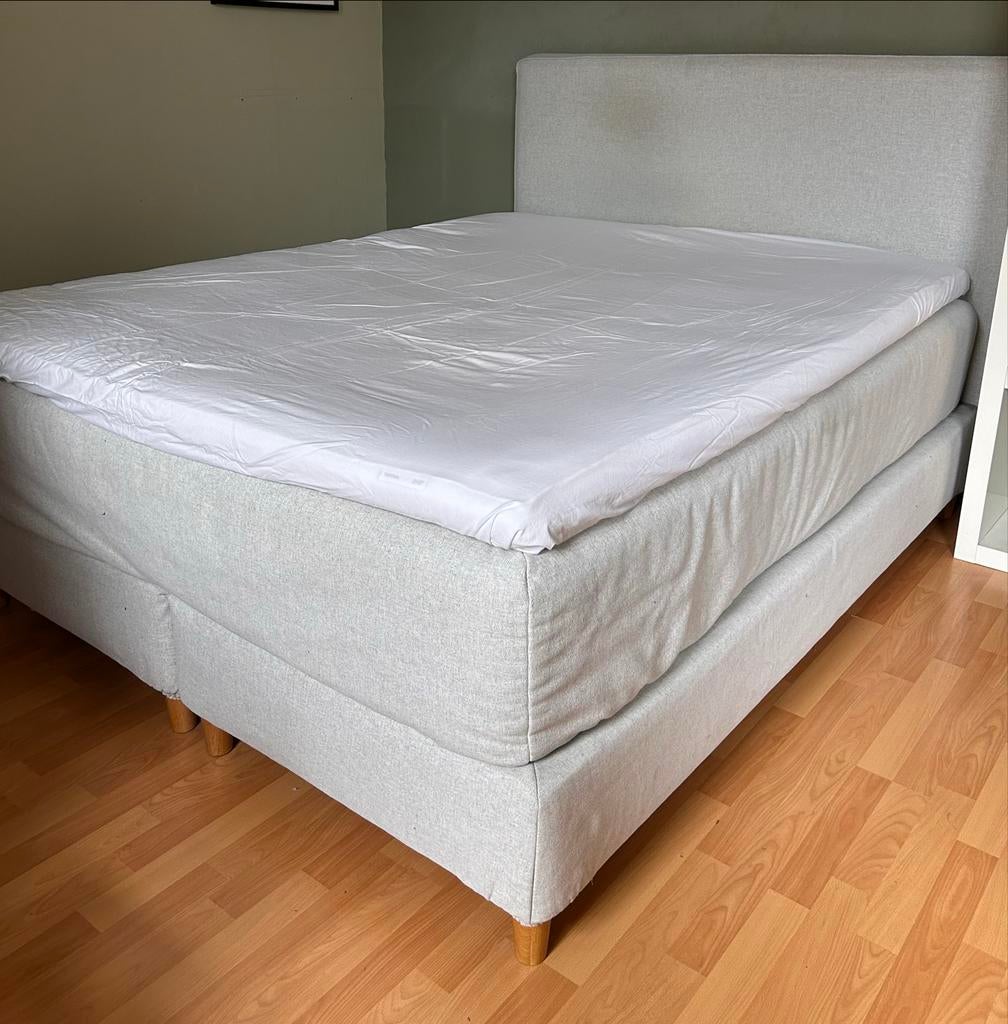 IKEA ESPEVÄR Boxspring 160x200 cm met hoofdbord, Ophalen, Gebruikt, Tweepersoons, 200 cm