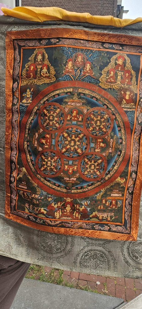 Thangka   een boeddhistisch rolschilderij uit Nepal, Antiek en Kunst, Ophalen, Overige stijlen, Doek, Origineel werk