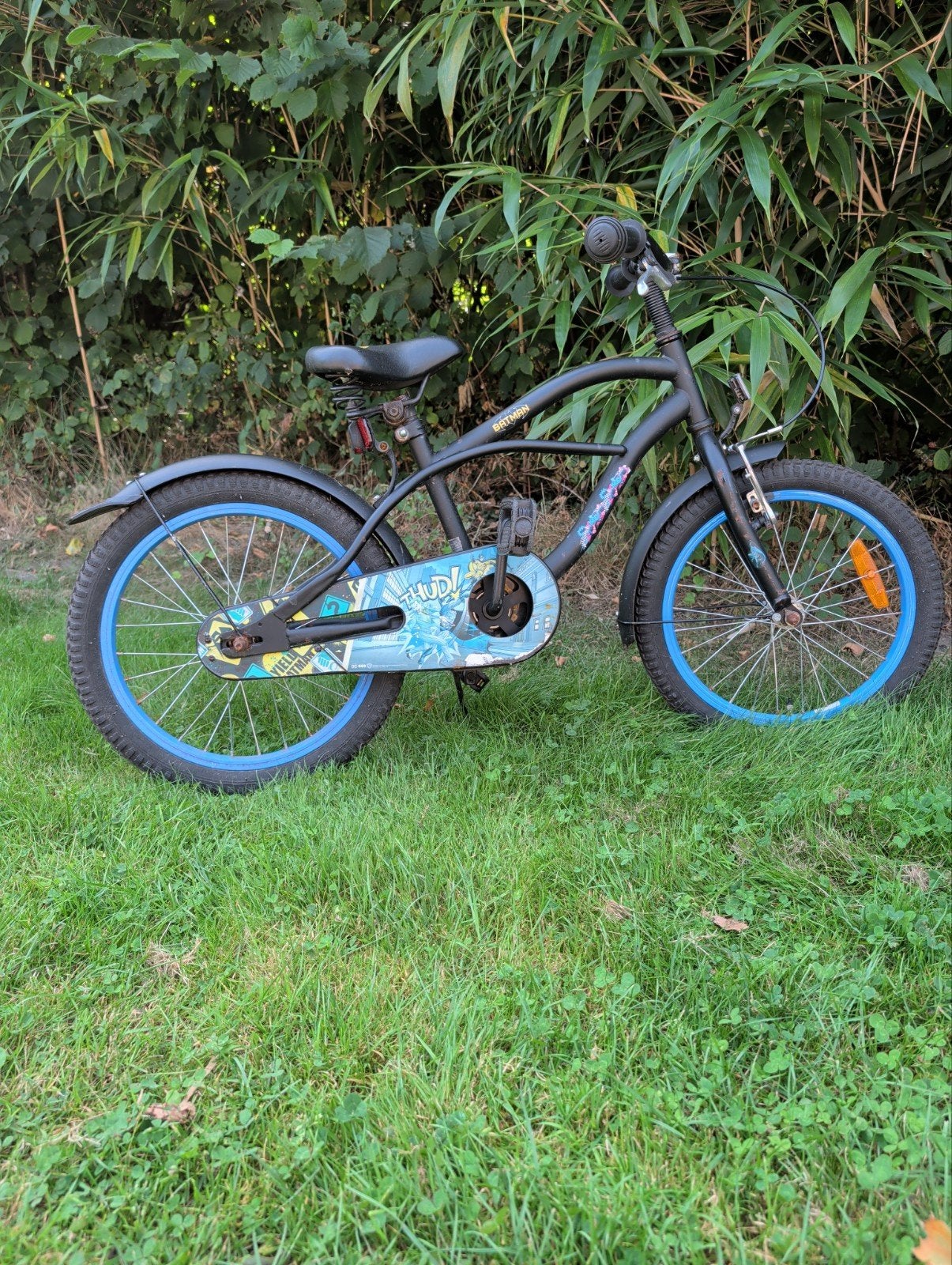 Zwart Batman Fietsje 18 inc, Ophalen, Gebruikt, Minder dan 16 inch