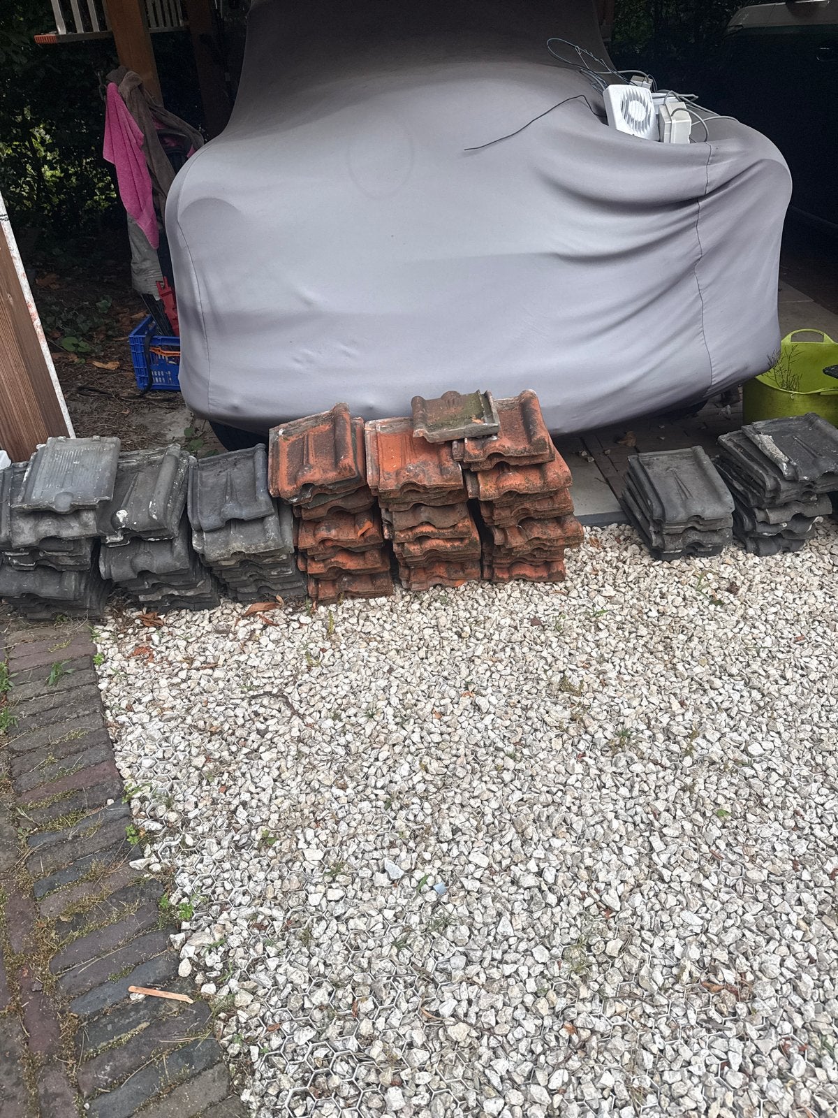 Kruispannen rood 45 stuks, Gebruikt, Steen of Klei, Ophalen of Verzenden, 15 m² of meer