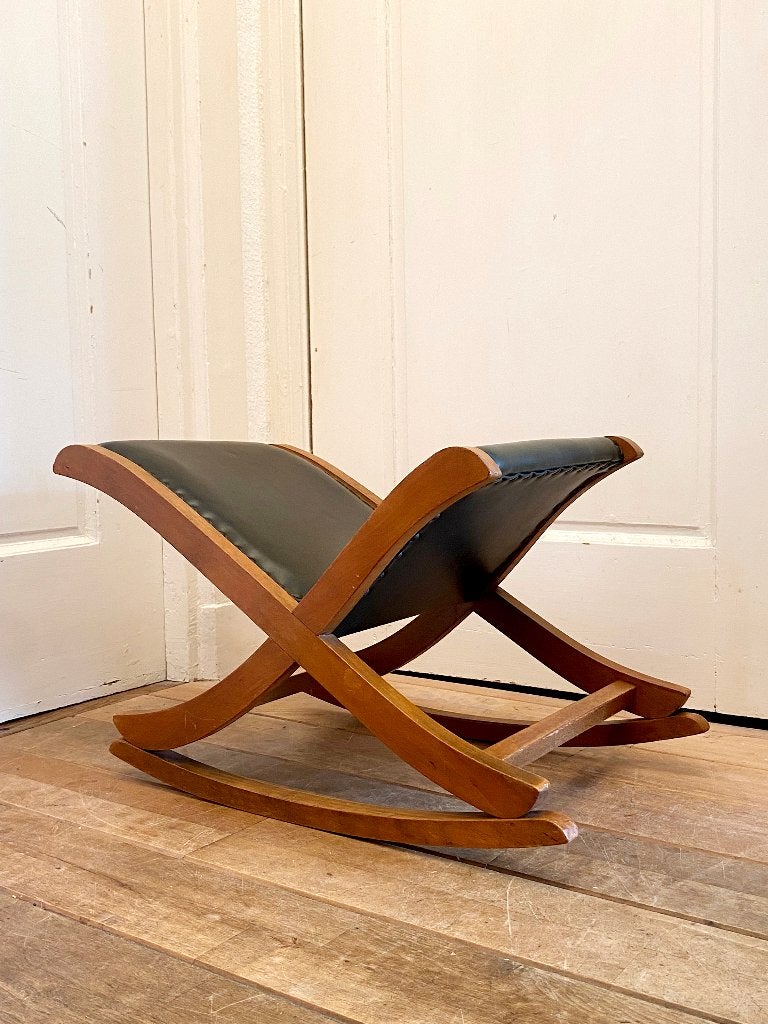Vintage schommel-voetenbankje/jaren 50/60/gaaf, Minder dan 50 cm, Gebruikt, 50 tot 75 cm, Rechthoekig