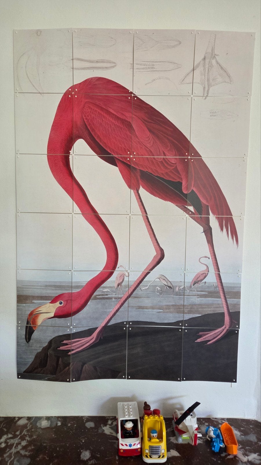 Grote wanddecoratie flamingo - IXXI, Gebruikt, Meerkleurig, Ophalen of Verzenden, Wandbord of Wandpaneel