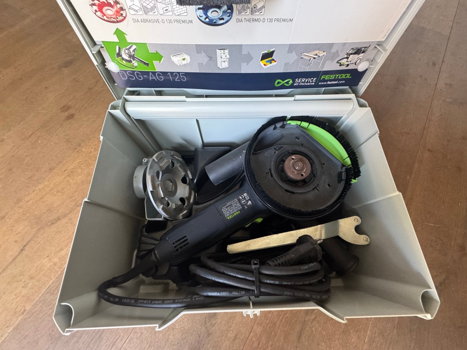 Festool DSG-AG 125Plus Diamantsysteem + schijf + slijphouder, Ophalen, Zo goed als nieuw, 1000 watt of meer, Overige typen