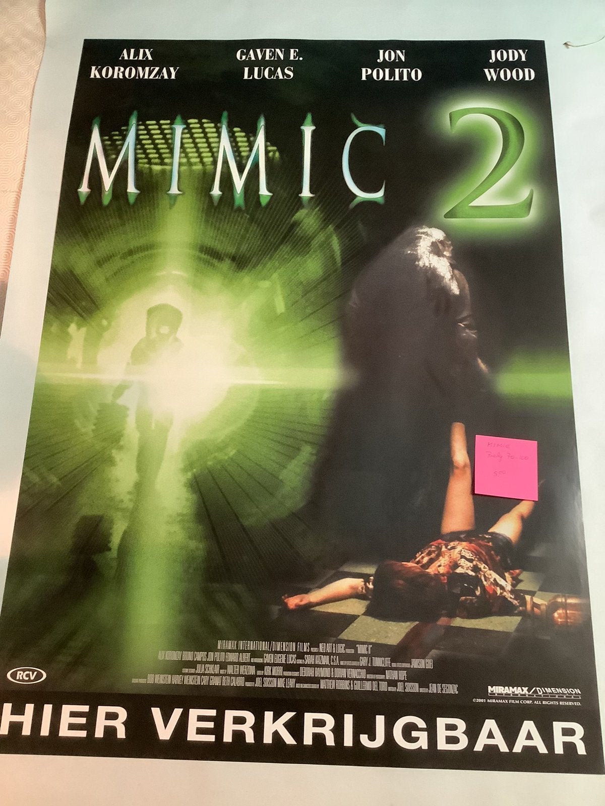 MIMIC 2   Video poster   70-100 cm, Ophalen of Verzenden, Zo goed als nieuw, Deurposter of groter, Film en Tv