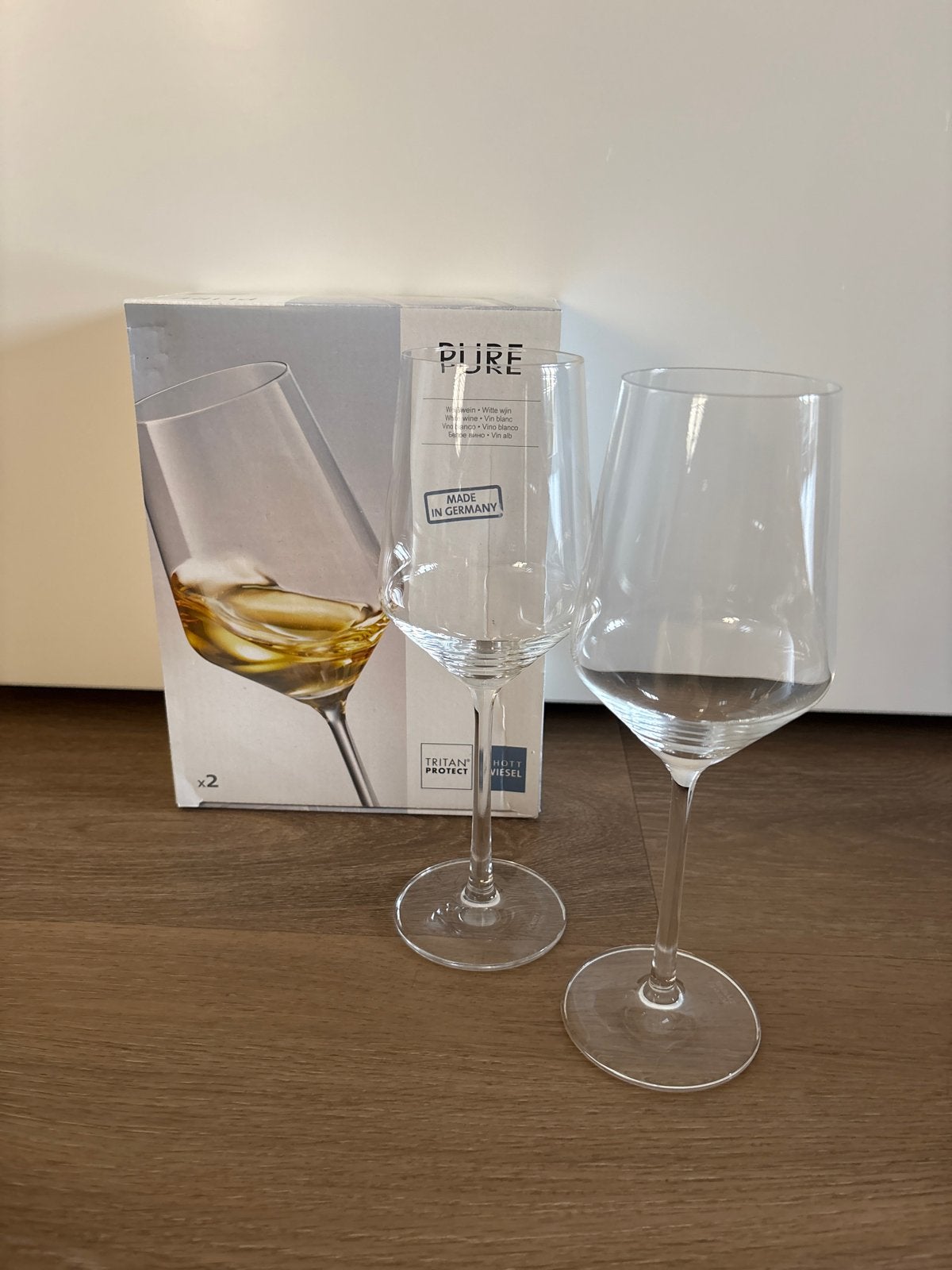 Schott Zwiesel Pure witte wijnglazen (2 stuks), Ophalen of Verzenden, Zo goed als nieuw, Glas, Overige merken