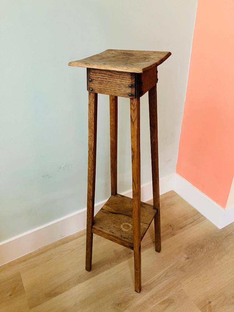 Antieke plantentafel / piëdestal Amsterdamse School, Ophalen, 50 tot 100 cm, Overige houtsoorten, Antiek - Amsterdamse School - Brocante - Arts & Crafts