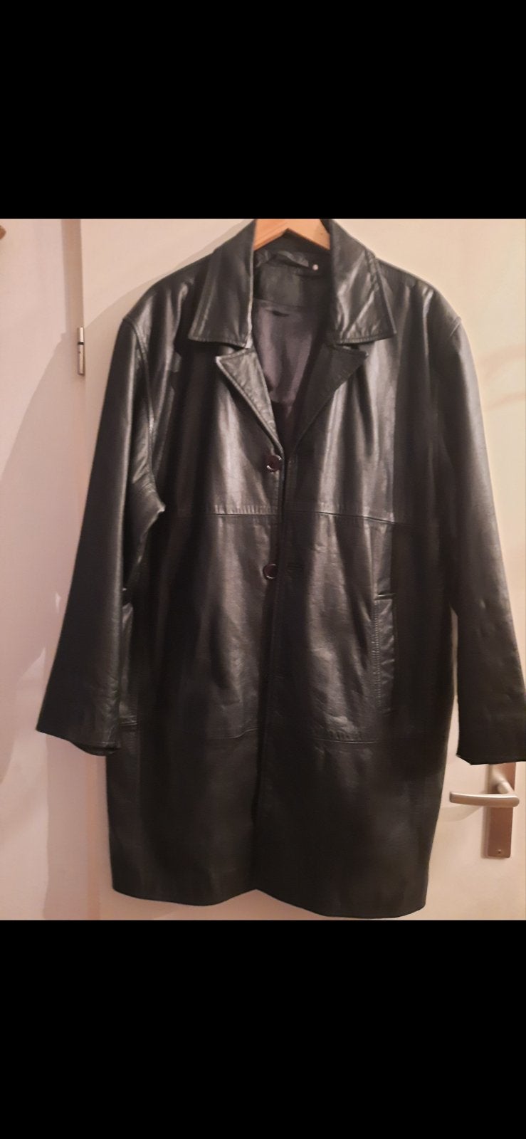 ZGAN BLEU STEEL -ZWARTE ECHT LEREN HEREN JAS 58, Ophalen of Verzenden, Gedragen, Maat 56/58 (XL), Zwart