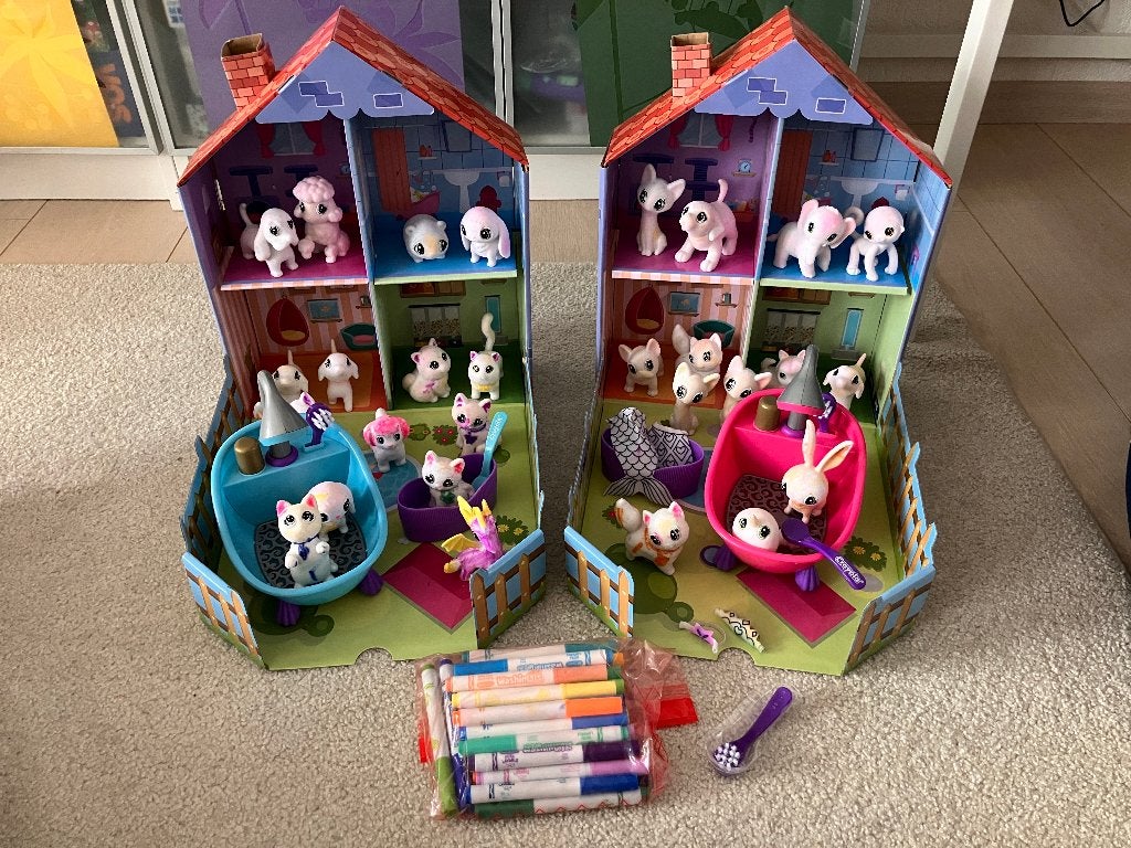 Washimals set met huisjes en stiften Koopje voor 7,50 euro!, Ophalen of Verzenden, Gebruikt