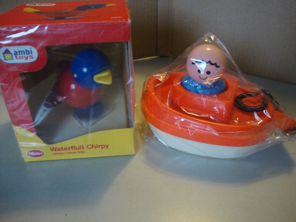 Fisher Price bootje en Ambi Toys vogelfluit bad speelgoed, Ophalen of Verzenden, Nieuw