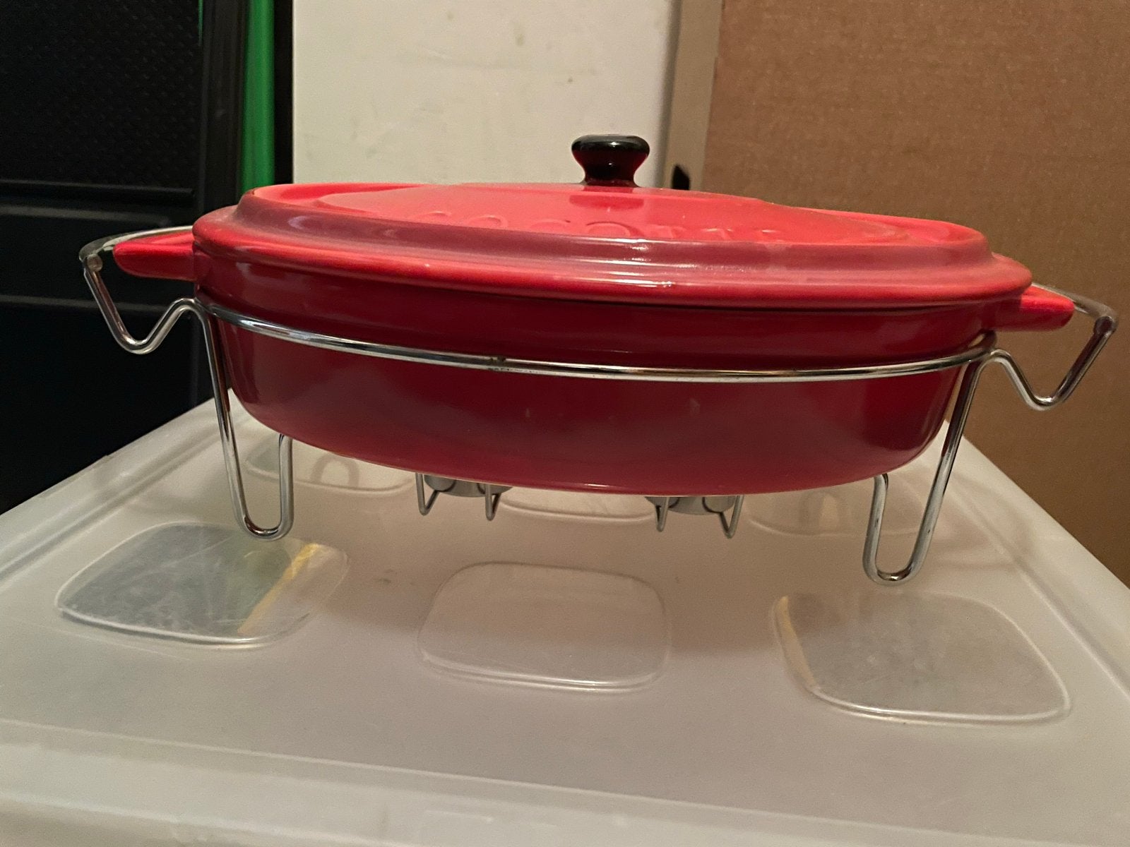 Warmhoudschaal en kaasfondue set - af te halen, Ophalen, Metaal, Rood, Overige merken