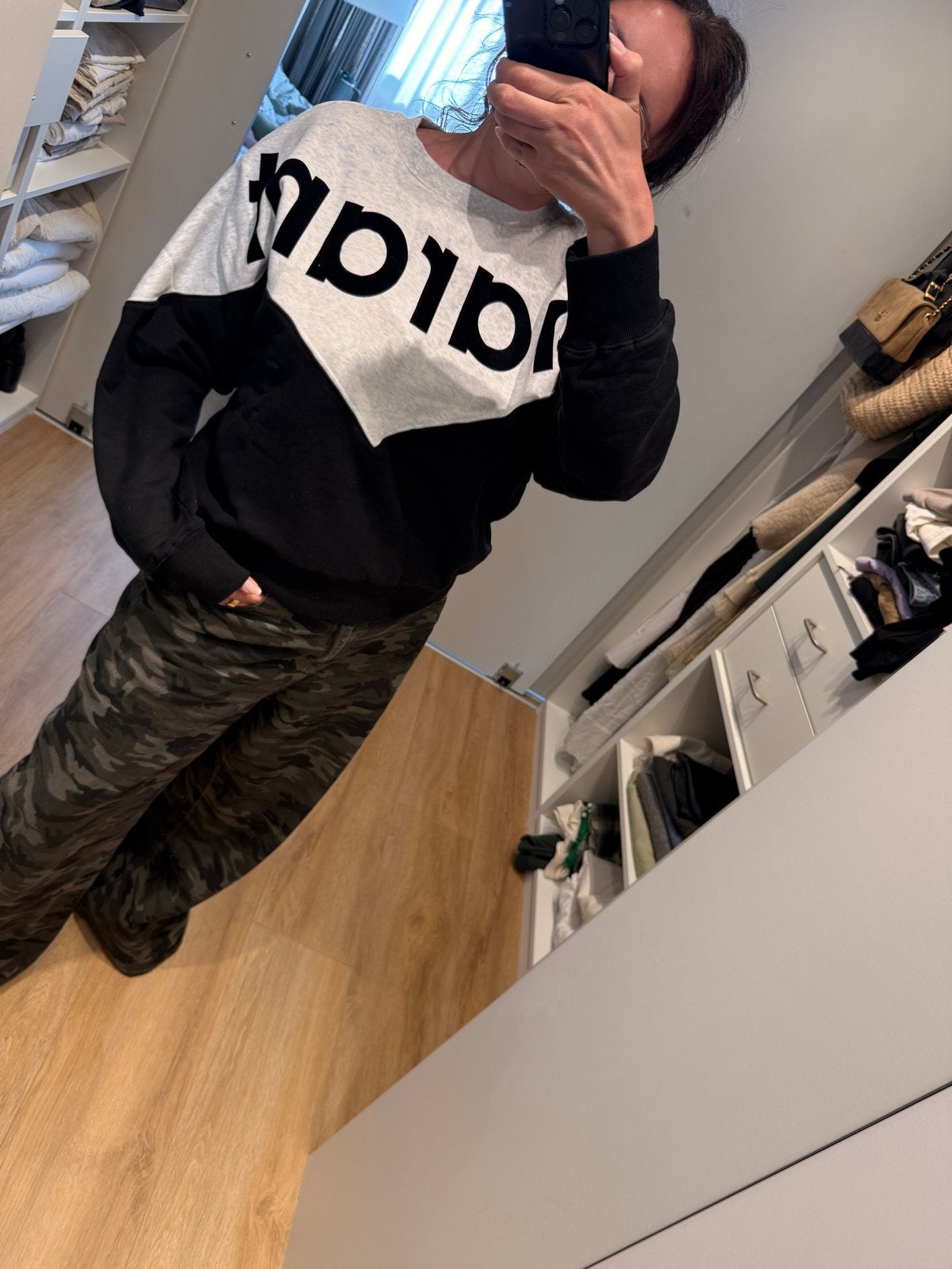 Isabel Marant Etoile Houston Sweatshirt Zwart/Grijs, Ophalen of Verzenden, Zo goed als nieuw, Maat 38/40 (M), Zwart