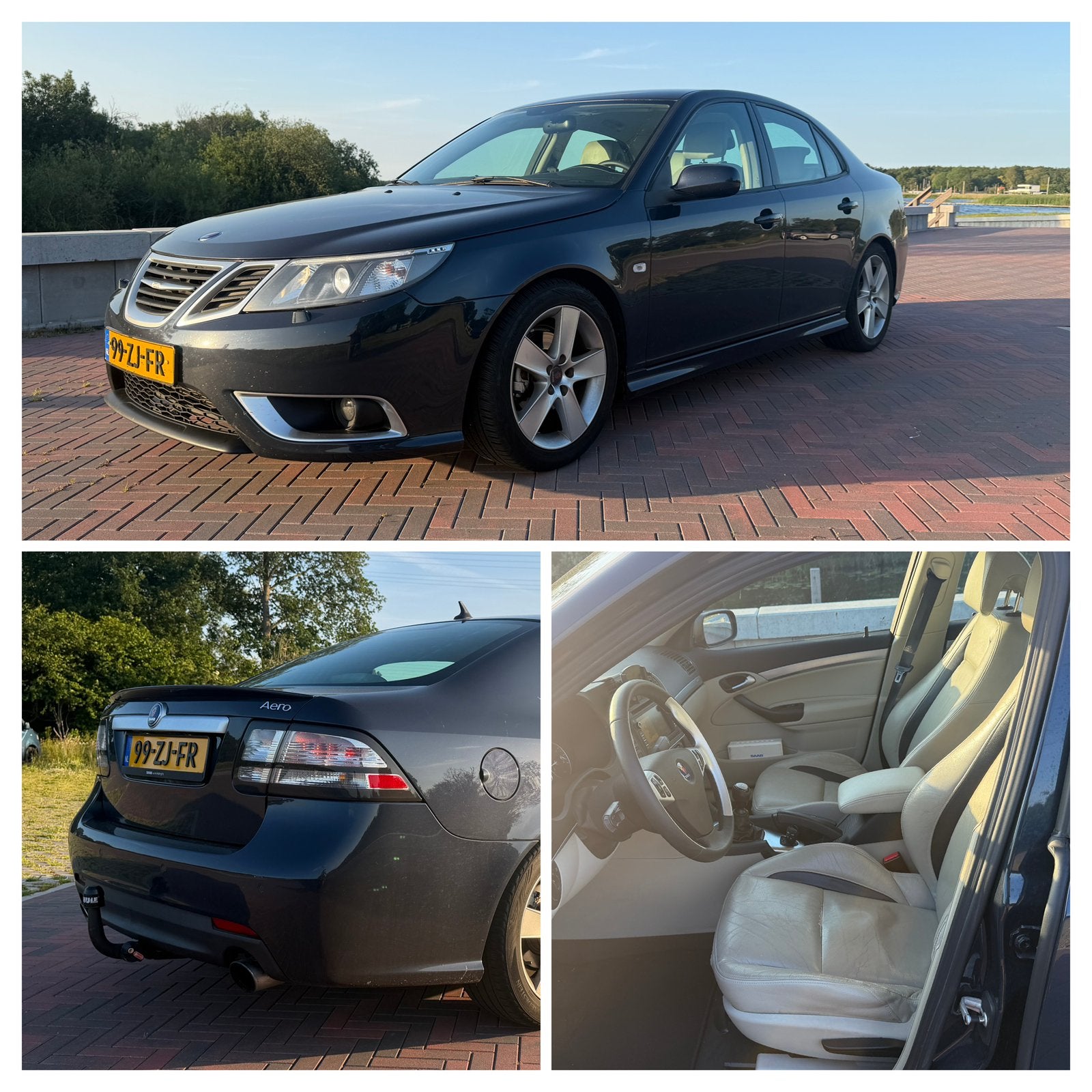 Saab 9-3 1.8t Aero look, 230k NAP, 195 pk, ONK, blauwmtlc., Auto's, Beige, 4 cilinders, Blauw, 75 €/maand