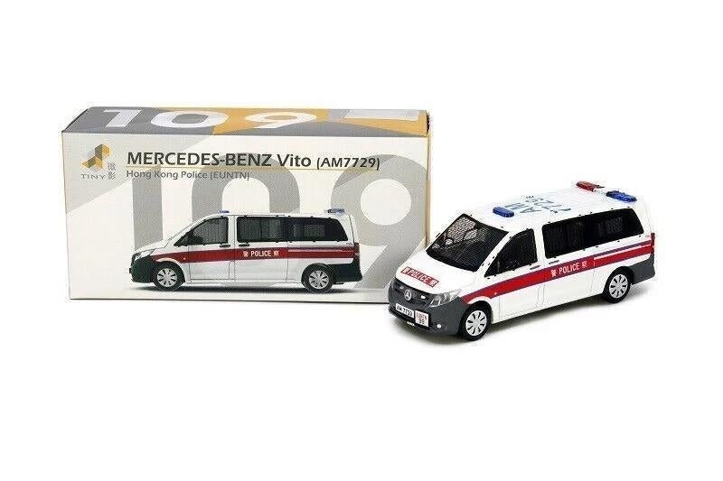 Mercedes-Benz Vito van Tiny 3 inch Hong Kong Police AM7729, Ophalen of Verzenden, Nieuw, Auto