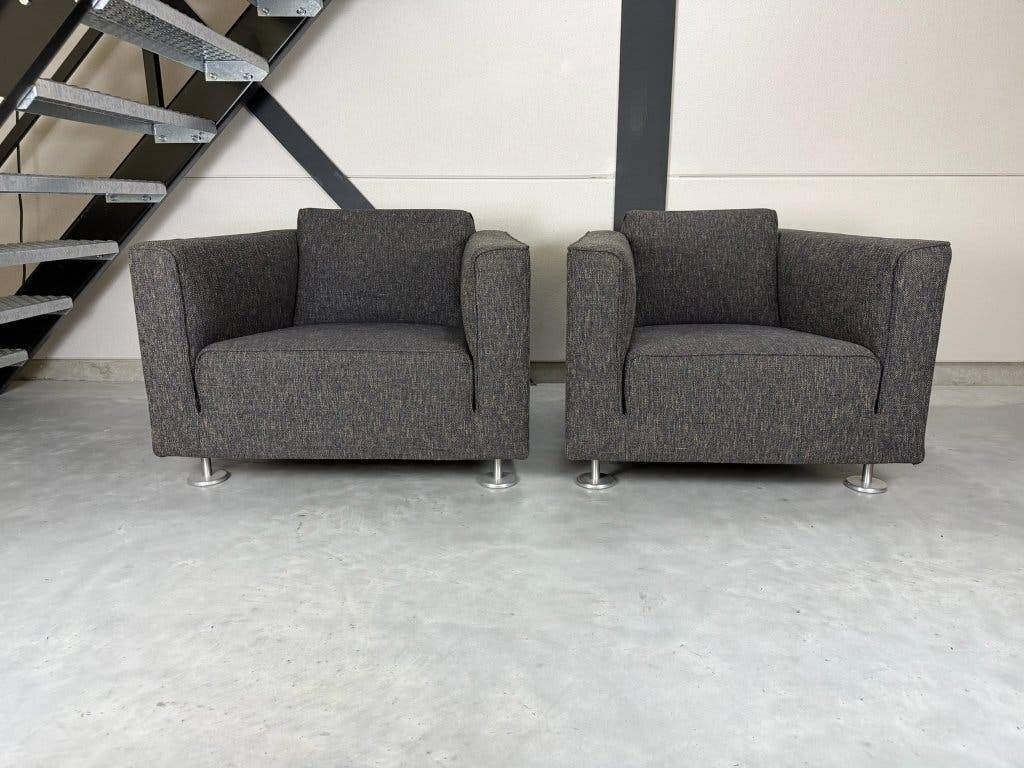 Design on Stock Blizz fauteuils - antracietgrijze stof, Design on Stock, 75 tot 100 cm, 100 tot 125 cm, Pode Harvink Leolux Montis Label