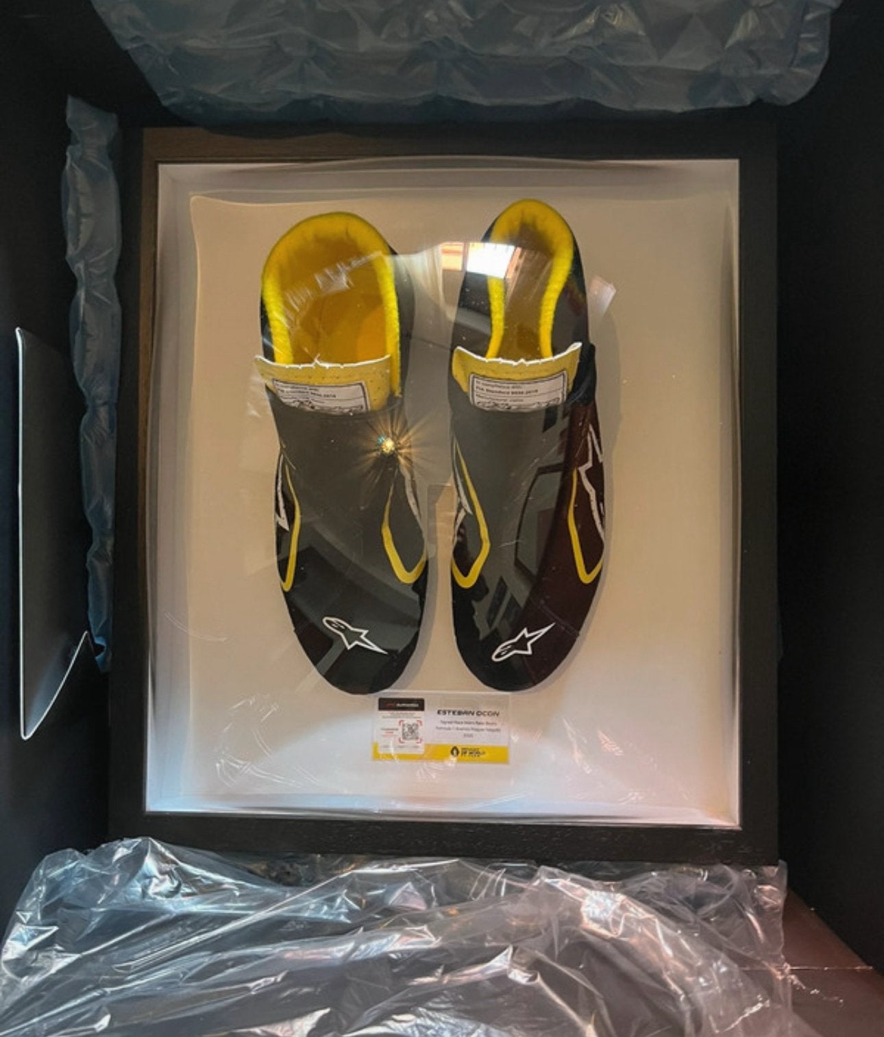 Esteban Ocon – Signed Race-Worn F1 Boots – Hungarian GP 2020, Ophalen of Verzenden, Zo goed als nieuw