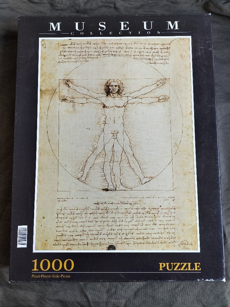Puzzel Leonardo Da Vinci - Uomo Vitruviano (1000 stukjes), Ophalen of Verzenden, 500 t/m 1500 stukjes, Zo goed als nieuw