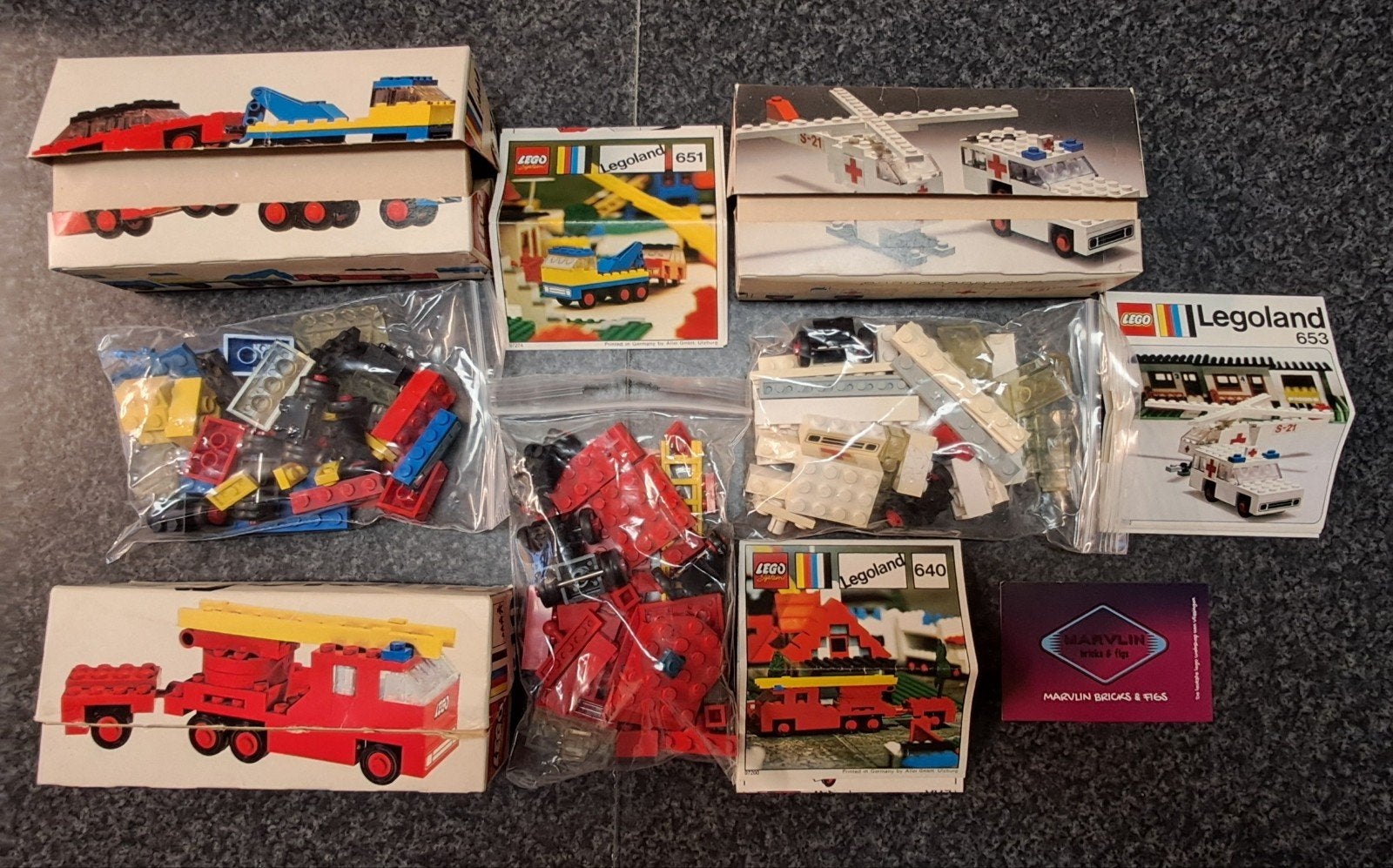 Bundel vintage Lego sets: 640, 651, 653, Gebruikt, Overige thema's, Lego, Aastvej 1, 7190 Billund, Denmark
