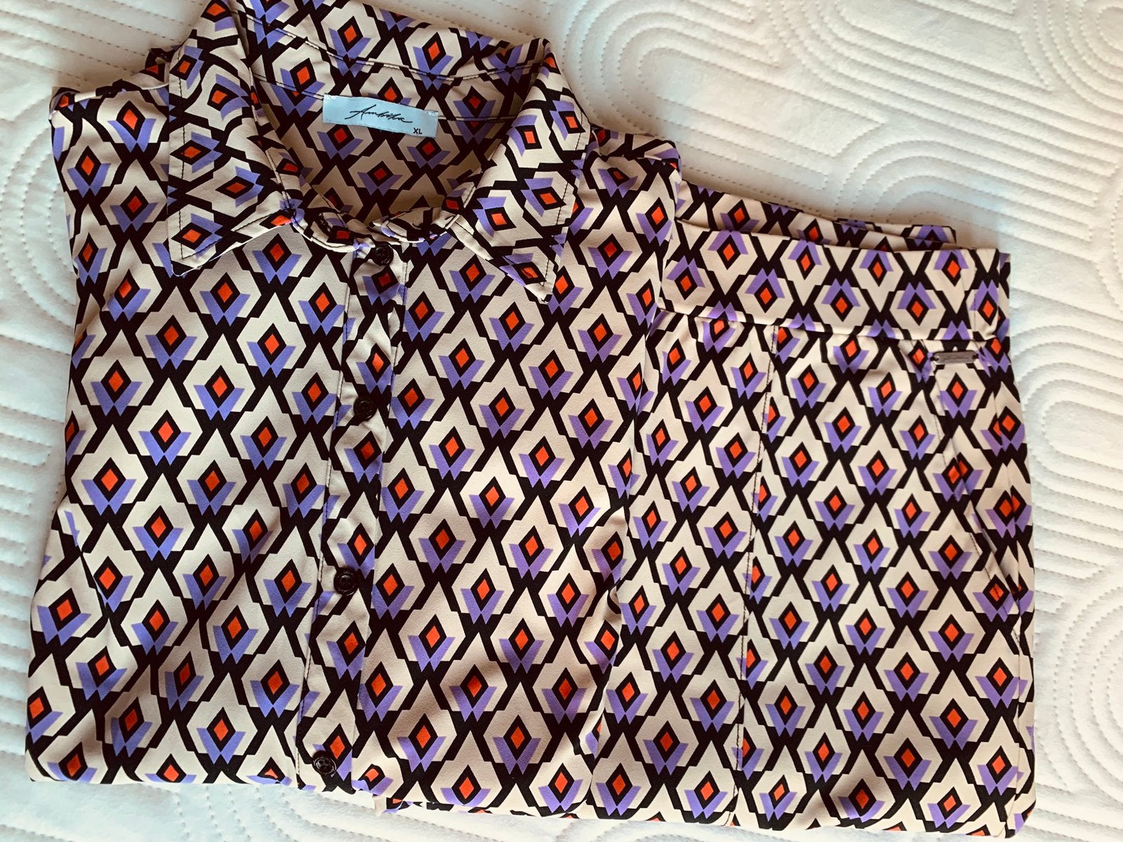 Leuke set, broek en blouse, Ambika, maat xl, Ophalen, Kostuum of Pak, Paars, Maat 46/48 (XL) of groter