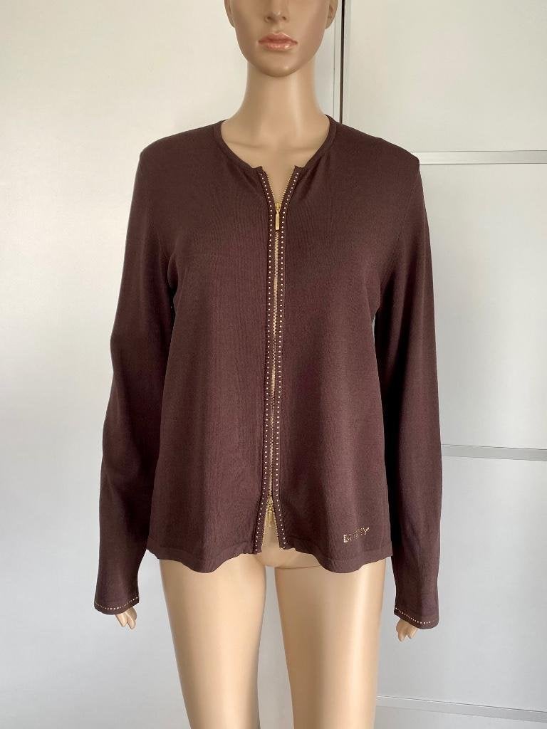 H646 Origineel Burberry: mt. 38/40=M fijn-gebreid vest bruin, Maat 38/40 (M), Bruin, Ophalen of Verzenden, Zo goed als nieuw