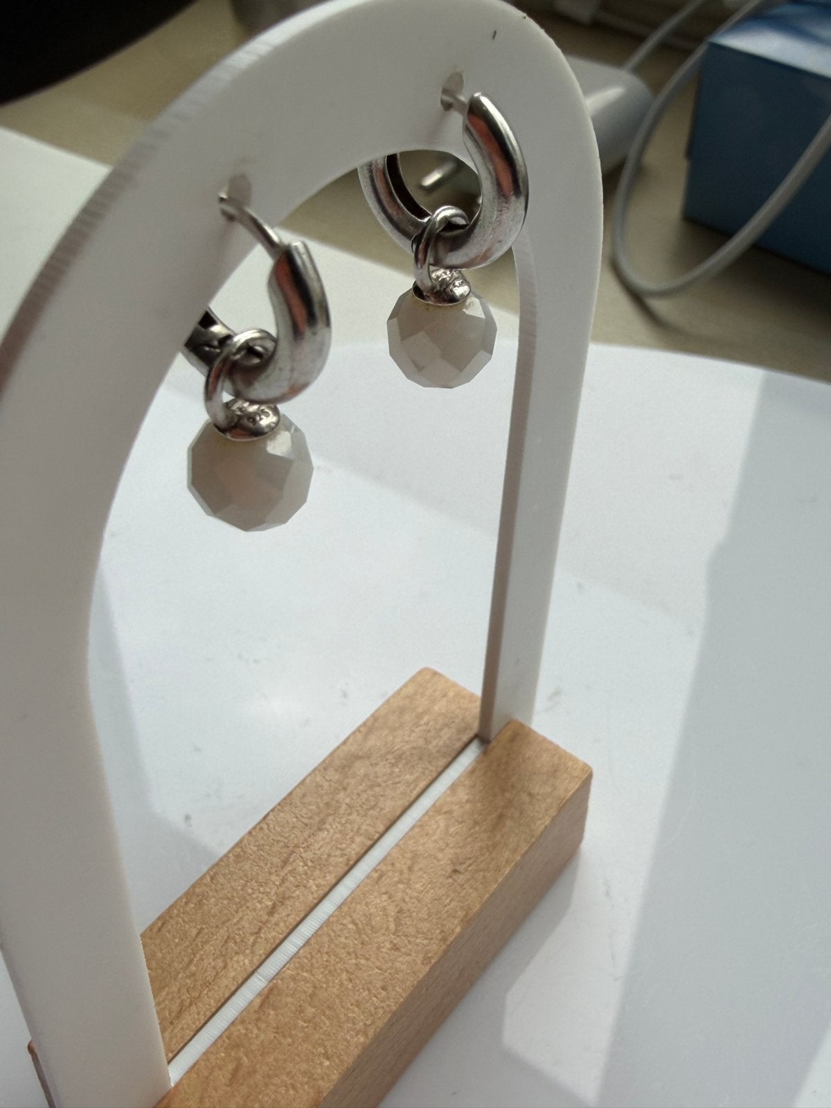 Ti Sento  oorringen met witte facetkralen, Sieraden, Tassen en Uiterlijk, Overige materialen, Hangers, Verzenden, Wit