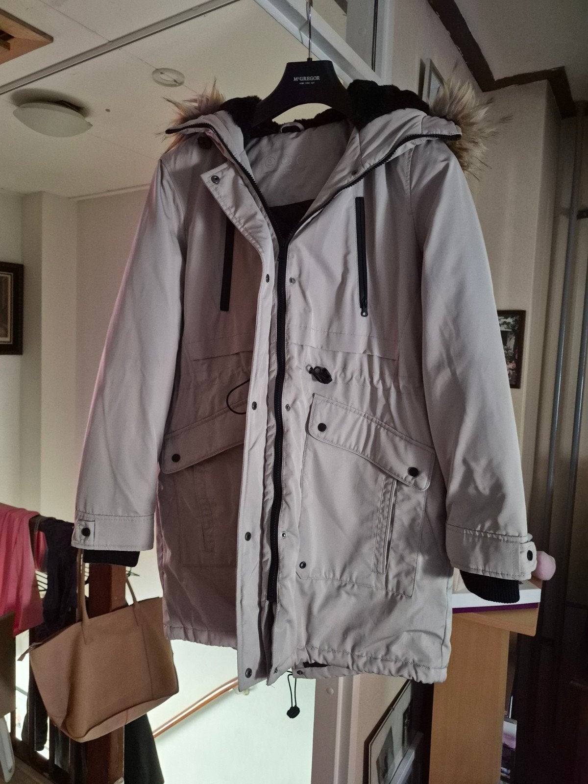 dames winterjas, Ophalen of Verzenden, Nieuw, Maat 42/44 (L), Beige