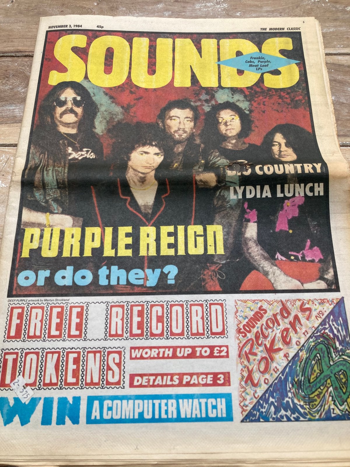 SOUNDS 1984 Deep Purple BIG COUNTRY Direct Hits LYDIA LUNCH, Ophalen of Verzenden, Gelezen, Muziek, Film of Tv