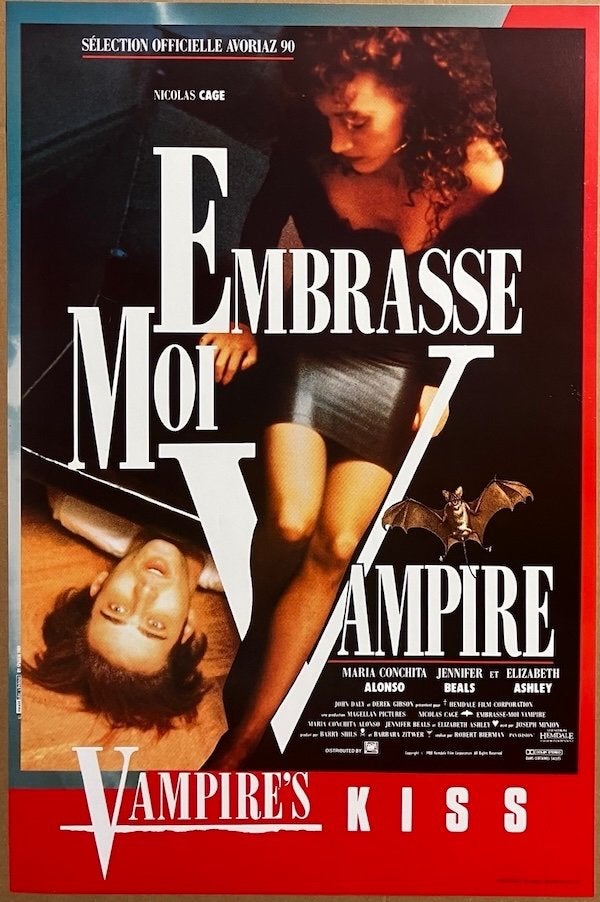 Vampire's Kiss (1988) - Originele filmposter, Ophalen of Verzenden, Zo goed als nieuw, A1 t/m A3, Film en Tv