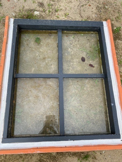 Houten kozijnen dichte ramen buitendeur enkel glas, Doe-het-zelf en Verbouw, Gebruikt, Raamkozijn, Inclusief glas, 75 tot 150 cm