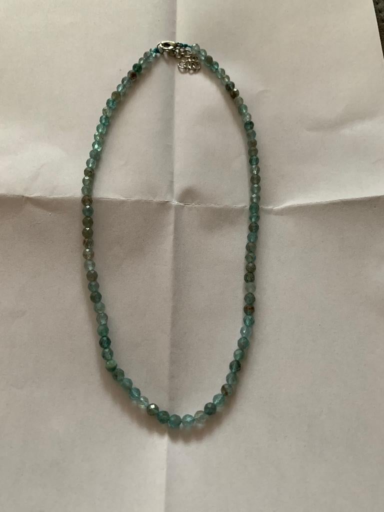 Ketting necklace van Toermalijn stenen facet geslepen kralen, Sieraden, Tassen en Uiterlijk, Kettingen, Nieuw, Verstelbaar, Ophalen of Verzenden