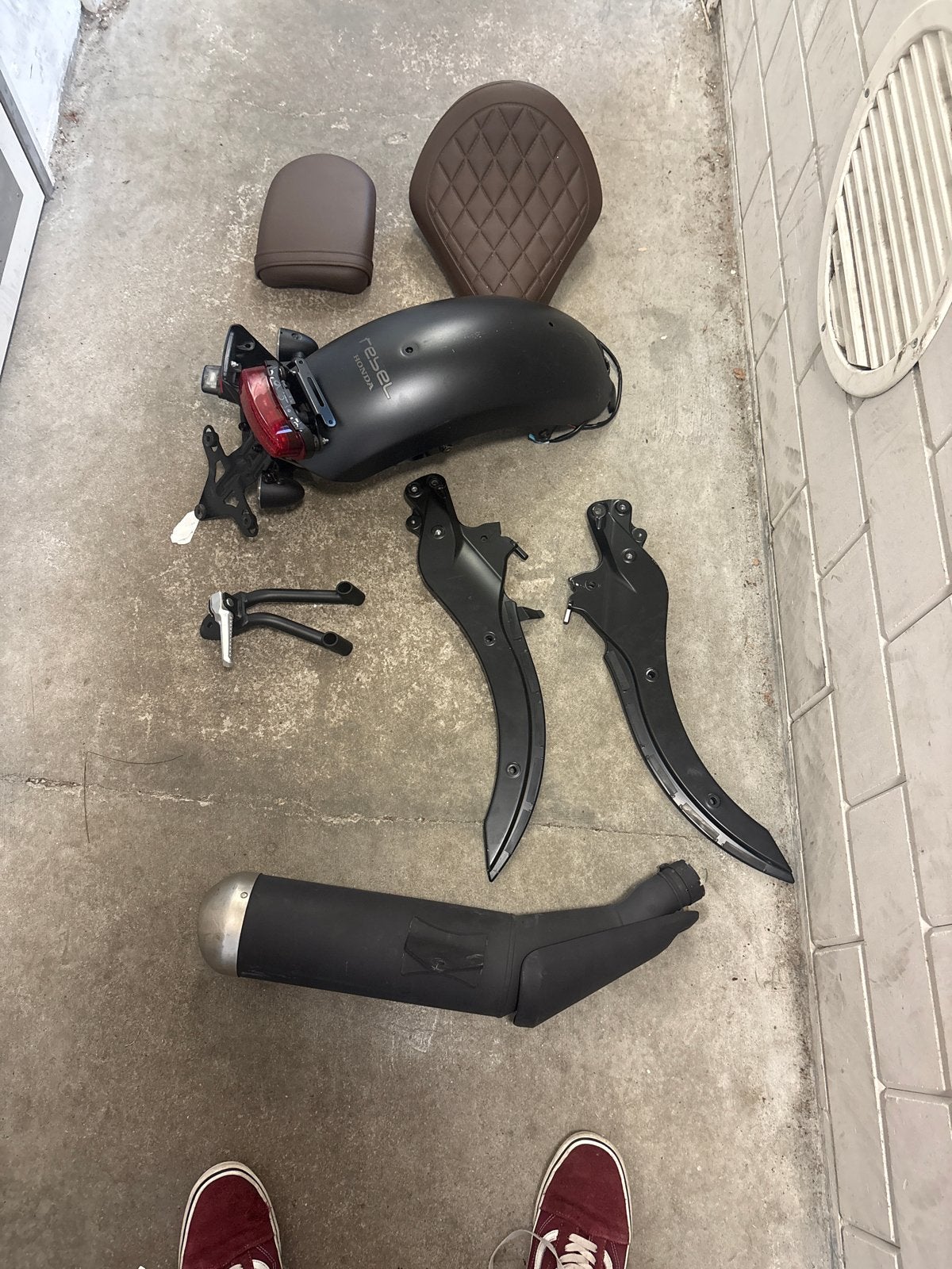 Uitlaat, achterspatbord, kentekenhouder Rebel 500 202, Ophalen of Verzenden, Gebruikt