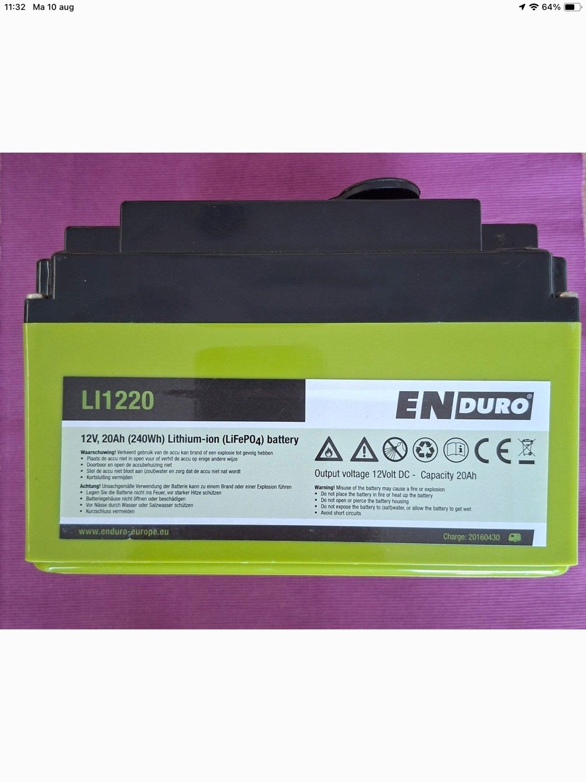 Enduro LI1220, Ophalen, Gebruikt