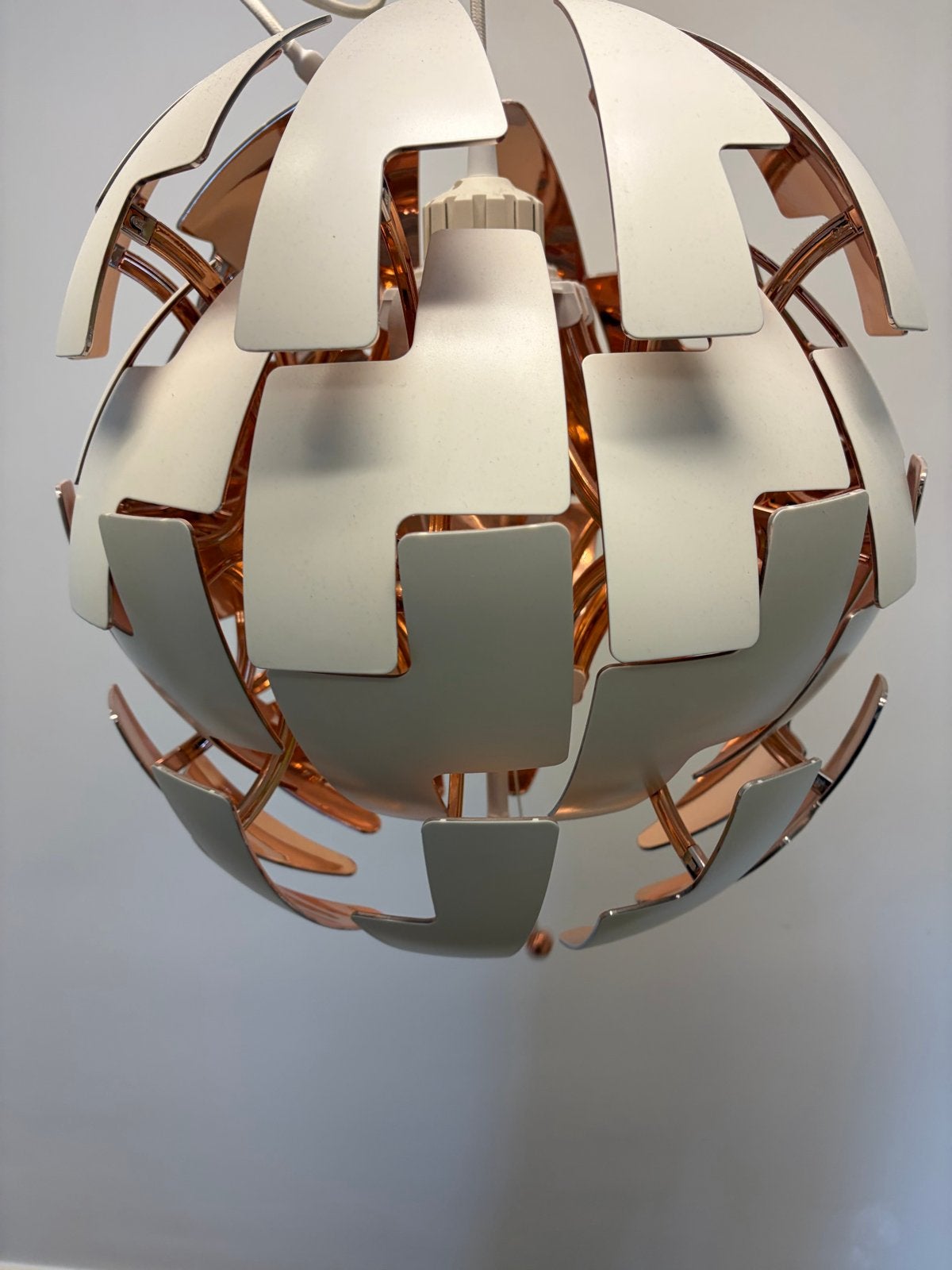 Ikea Maskros hanglamp - Wit/Koper, Huis en Inrichting, Lampen | Hanglampen, Ophalen, Gebruikt, Metaal, E27 (groot)