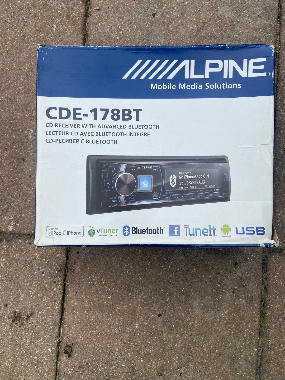 Alpine CDE-178BT Autoradio - Compleet en Zo Goed als Nieuw, Ophalen of Verzenden, Zo goed als nieuw