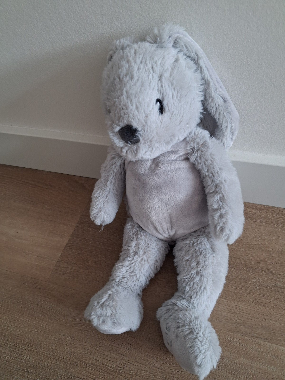 Knuffel konijn Funny Bunny konijn grijs Evora Kruidvat L1575, Ophalen of Verzenden, Zo goed als nieuw, Konijn