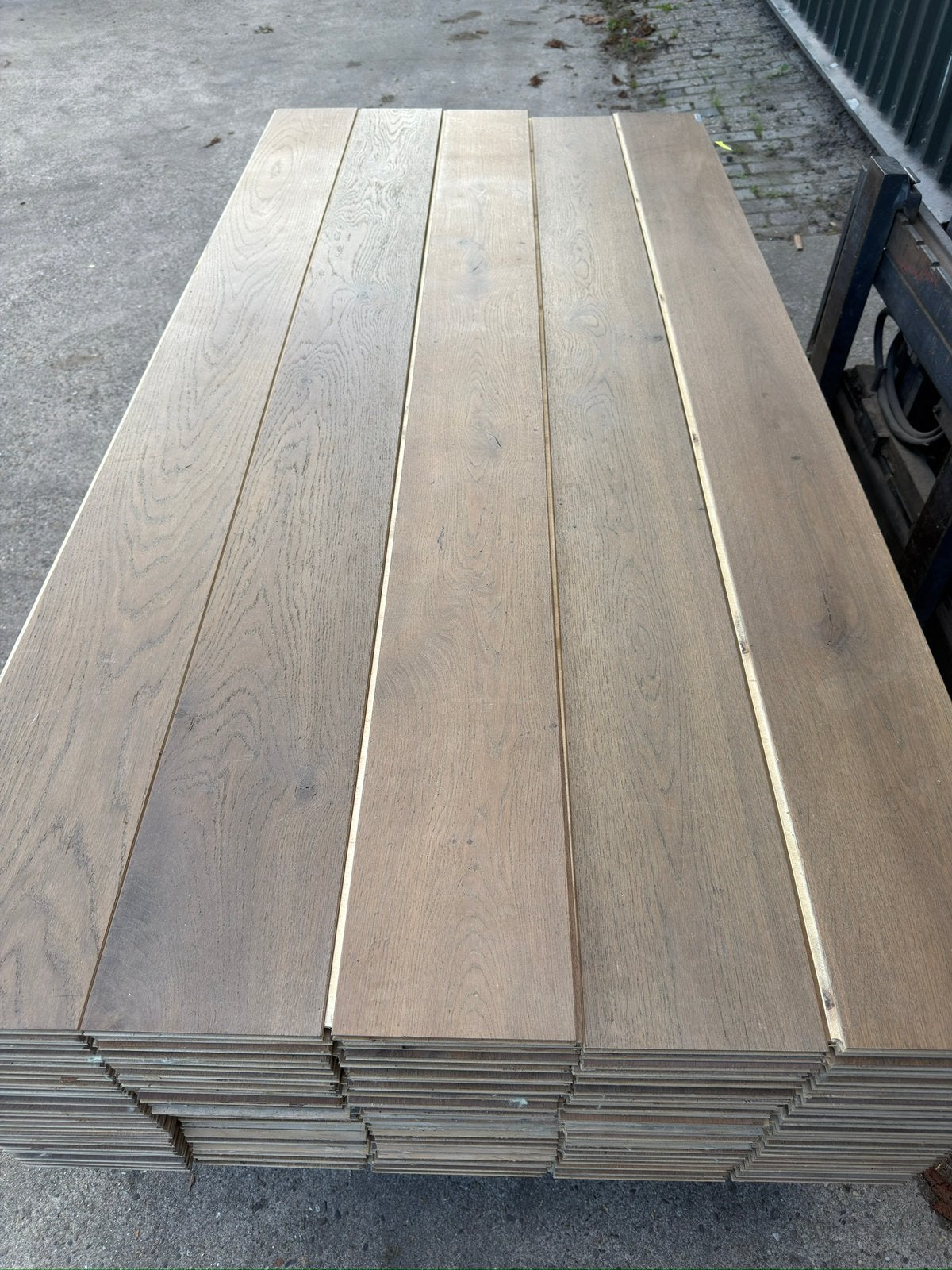 Eiken vloer 50 m2 multivloer 18 cm breed 1,4 cm dik top 3 mm, Ophalen, Gebruikt, Vloerdelen of -planken, 10 m² of meer