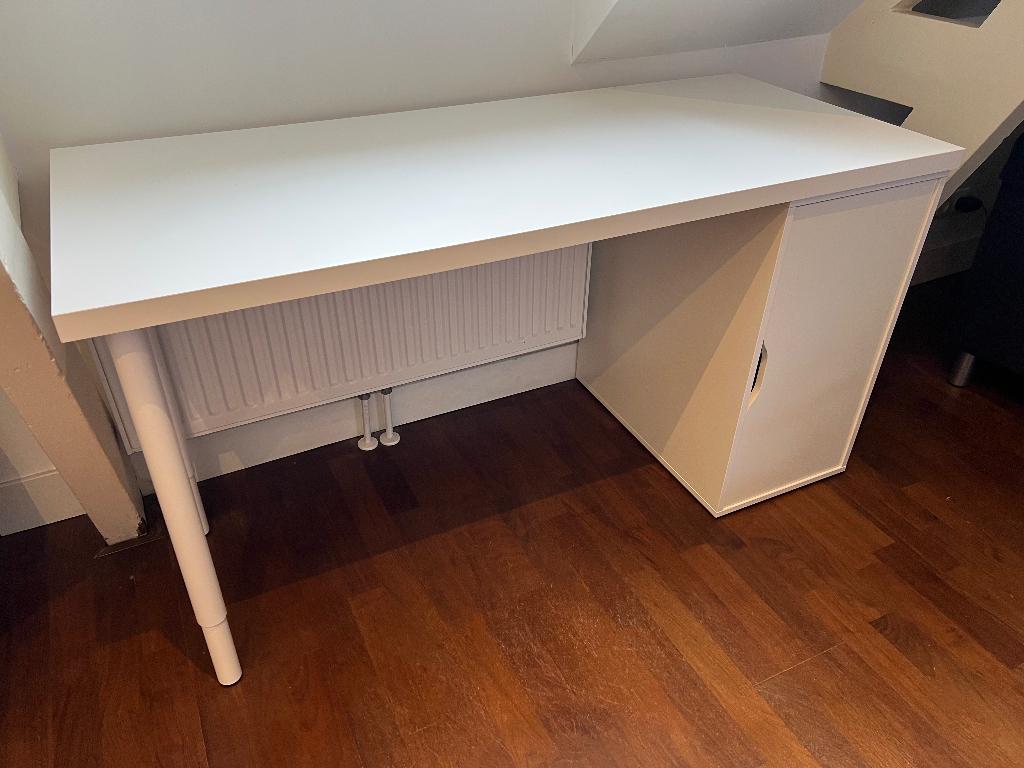 Wit bureau Ikea Alex, Ophalen, Opbergruimte, 120 cm, Spaanplaat of MDF