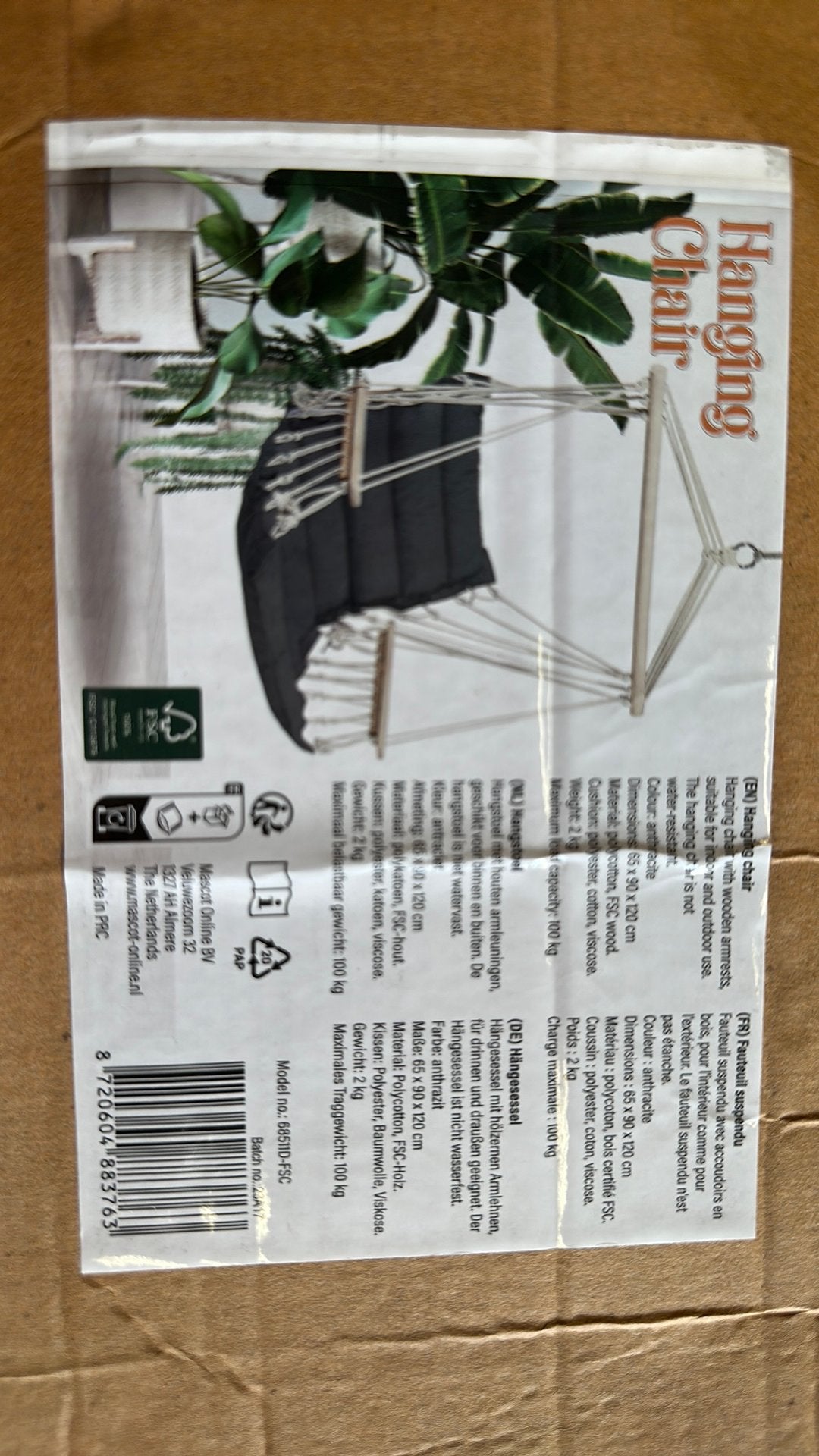 Hangstoel - Antraciet, Ophalen, Nieuw